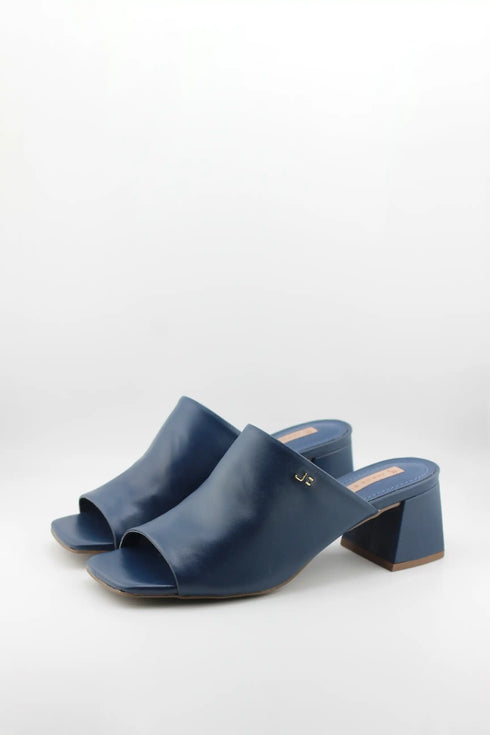Jorge Bischoff Elegant Leather Block Heel Mules